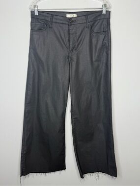 Kut From The Kloth Gunmetal Grey High Rise Meg Fab Ab Wide Leg Coated Jean